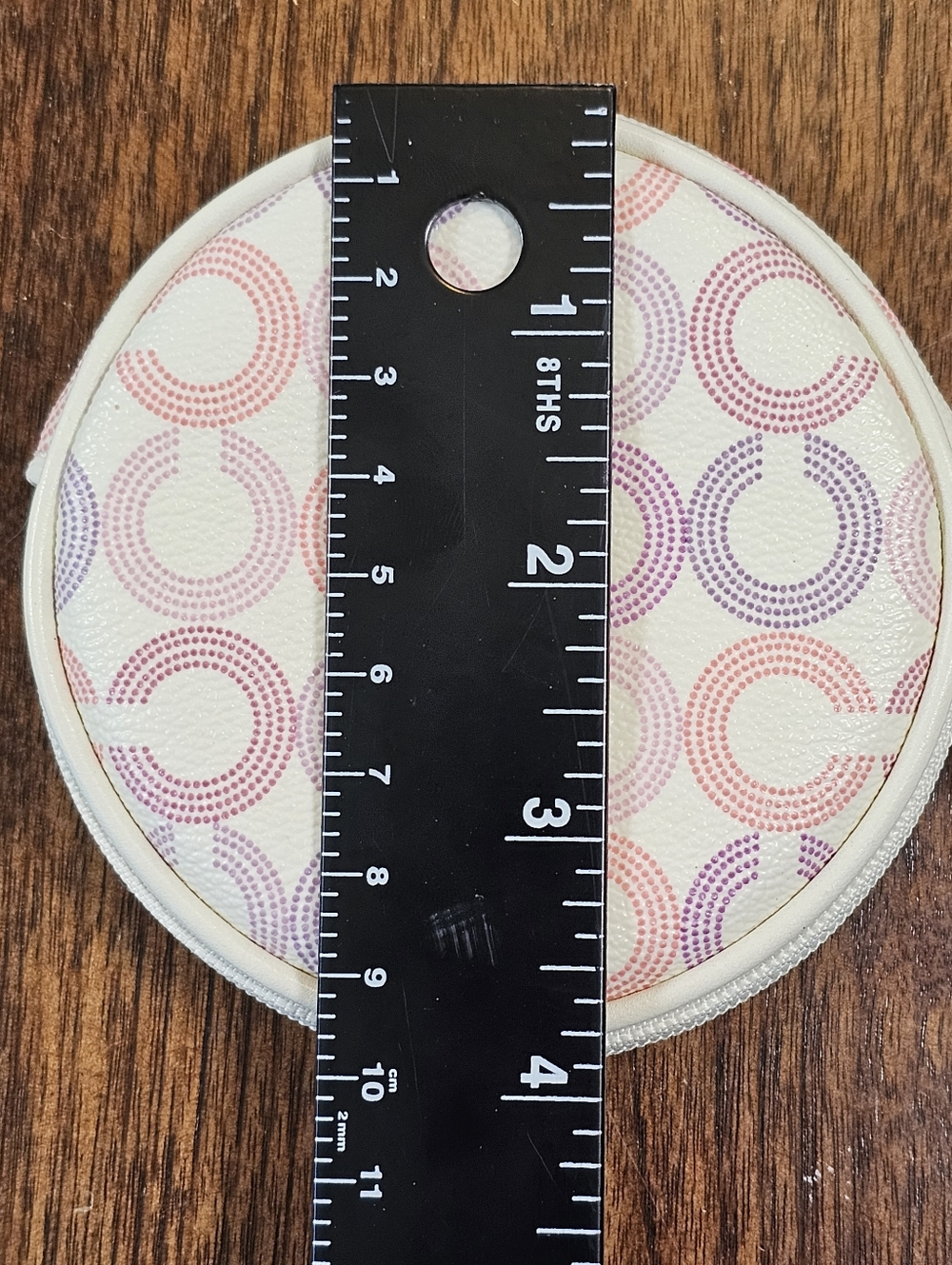 Coach Waverly Op Art Signature Coin Wallet In Cream Pink And Purple NWT - Picture 7 of 8